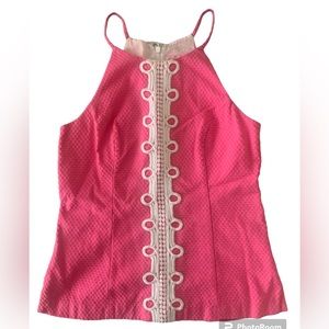Lilly Pulitzer Annabelle Top in Hotty Pink Size 10